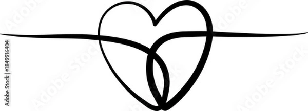 Obraz Heart continuous line drawing, love, romance, wedding