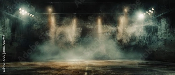 Obraz Stage set with fog and dramatic lighting