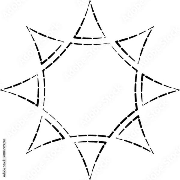 Obraz Dashed outline of star. Geometric shape