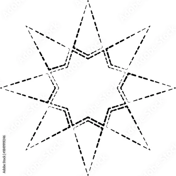 Obraz Dashed outline of star. Geometric shape