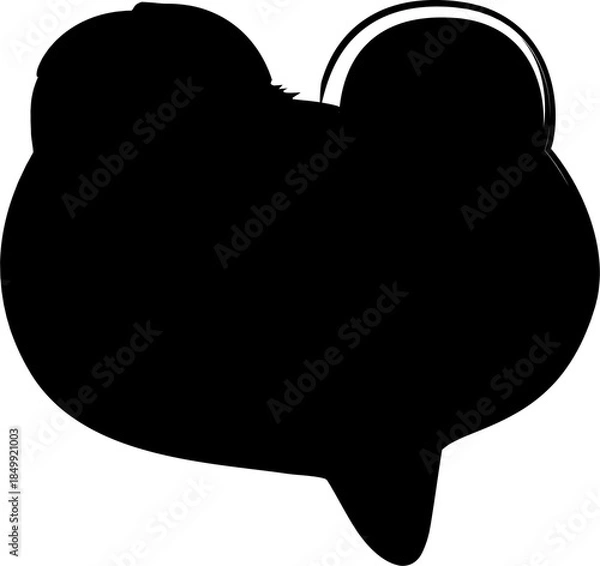 Obraz Speech bubble drawn with brush and paint, chat, message