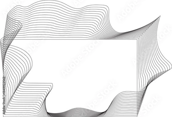 Obraz Rectangle blend line with fluid shape. Futuristic technology concept