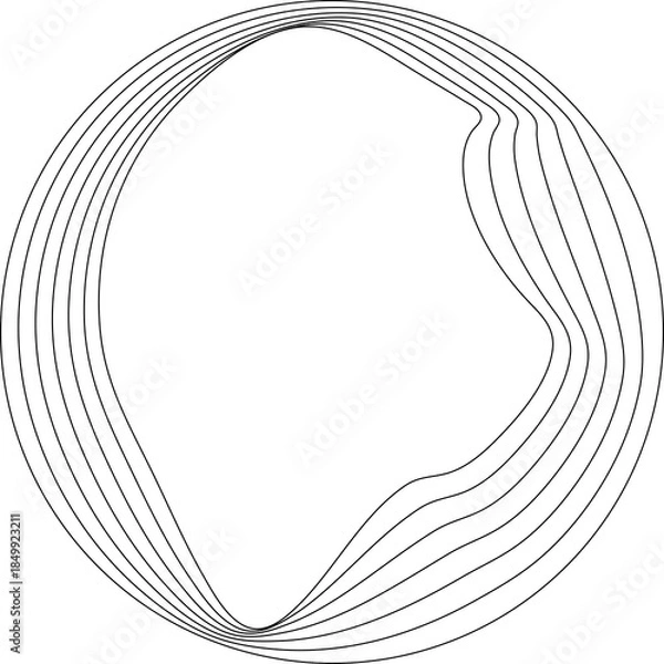 Obraz Circle white liquid with overlay. Modern graphic element