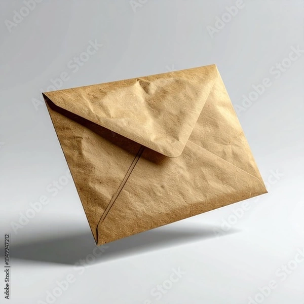 Obraz A crumpled kraft envelope floats