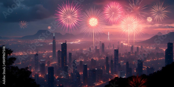 Obraz sunset over the city