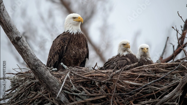 Obraz bald eagle in the nest