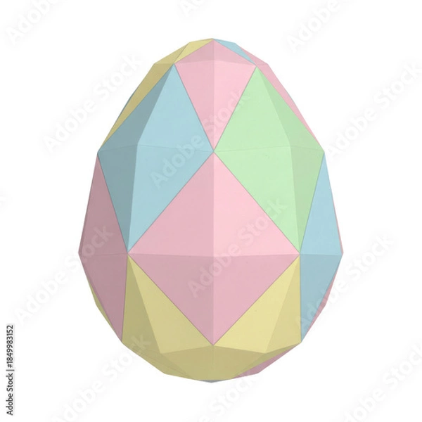 Obraz A pastel-colored Easter egg in origami folded paper style