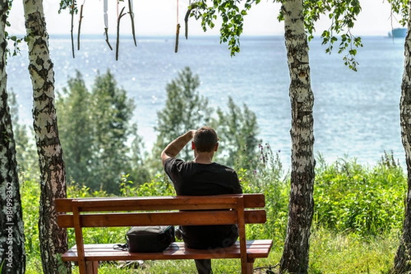 Fototapeta Summer landscape with a view of the river Ob. Siberia, Russia