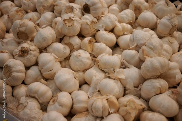 Obraz Czosnek na targu warzywnym