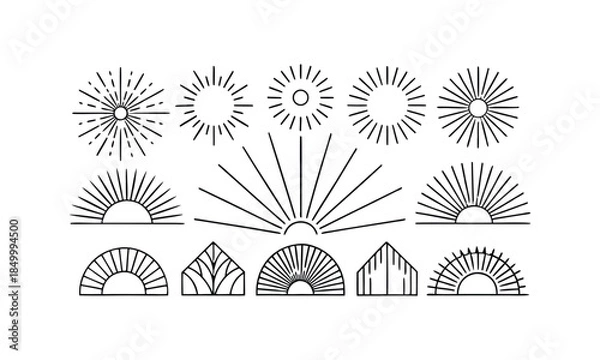 Fototapeta Vector illustration of trees and house with floral and nature elements