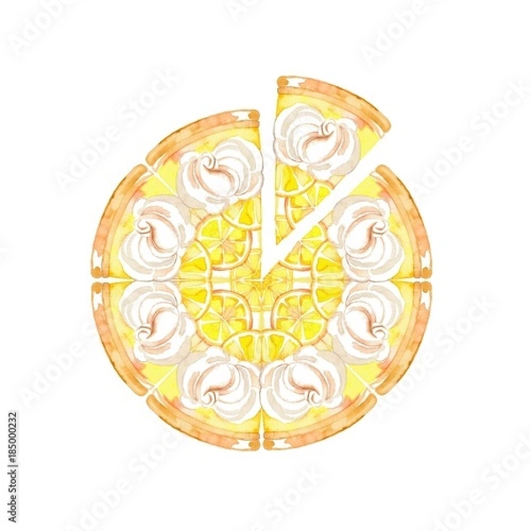 Fototapeta ケーキ、ホール、レモン