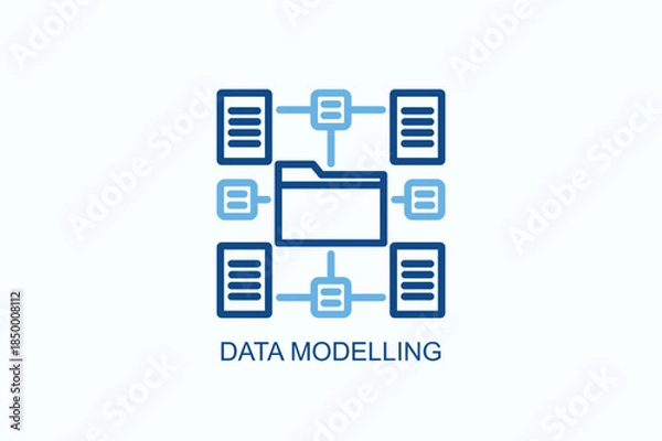 Obraz Data Modelling Icon Or Logo Isolated Vector Illustration