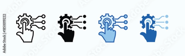 Obraz Digitalization Icon Sheet Multiple Style Collection Isolated Vector