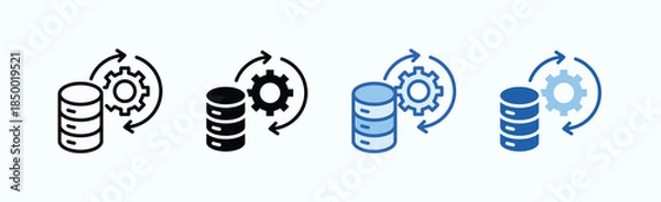 Obraz Data Processing Icon Sheet Multiple Style Collection Isolated Vector