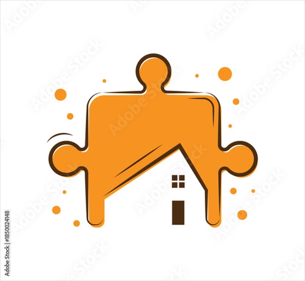 Obraz Jigsaw Puzzle House Logo