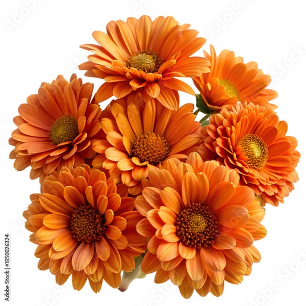 Obraz Orange flowers bouquet isolated on transparent background PNG