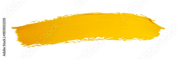 Obraz Yellow stroke of paint isolated on transparent background