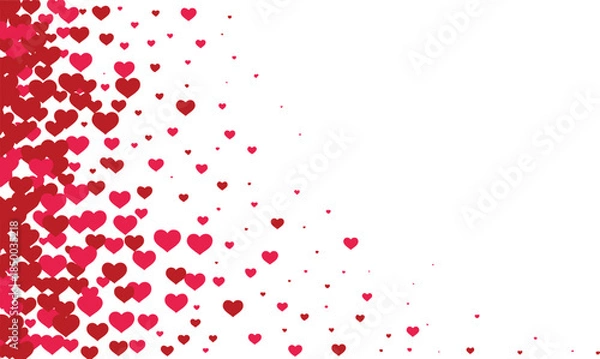 Obraz Flying hearts on a white background.