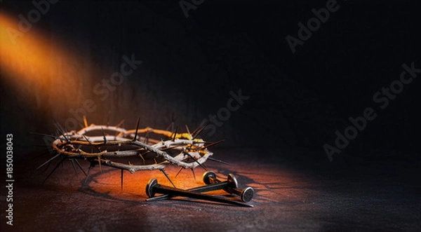 Obraz 고난주간, 고난주일 예수님의 가시멸류관과 3개의 못