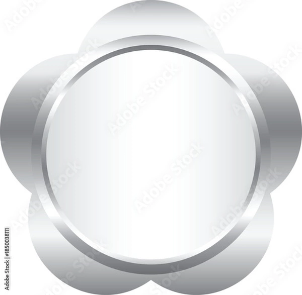 Obraz Silver Flower Medallion Shape Banner Template Design