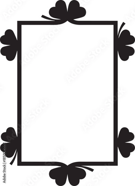 Fototapeta Rectangular frame decorated with shamrocks for st patricks day