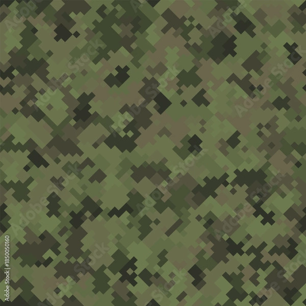 Obraz Seamless pattern. Two-layer pixel camo for the jungle. Swamp and green shades