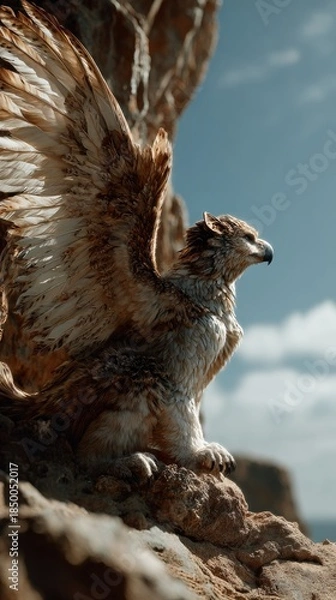 Obraz Powerful Eagle Lion Griffin in Dramatic Landscape
