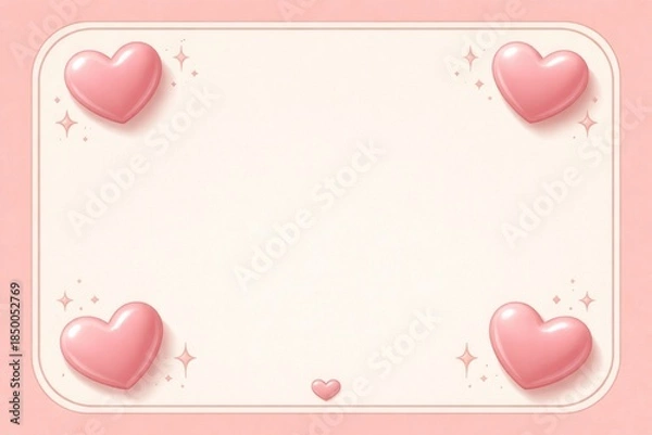 Obraz Pink Heart Frame with Cute Design