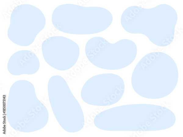 Obraz 水色のふにゃふにゃのゆるいフレームのセット