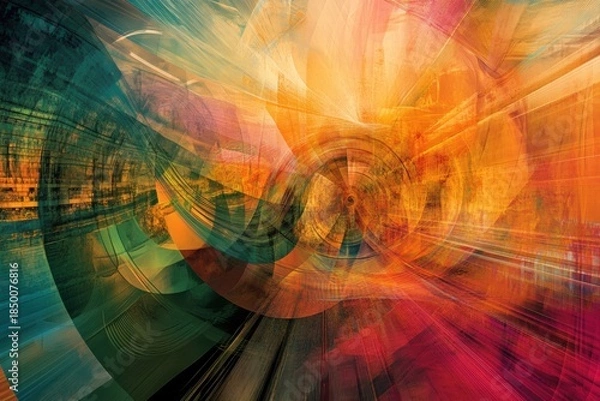 Fototapeta Dynamic abstract bloom with fiery motion