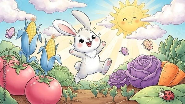 Obraz easter bunny with easter eggs