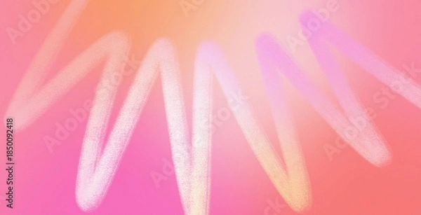 Obraz Pastel pink retro modern doodle path liquid gradient abstract artistic zigzag path background