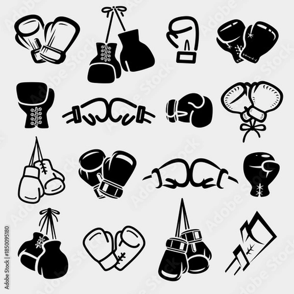 Obraz Boxing icon set. Collection element boxing. Vector