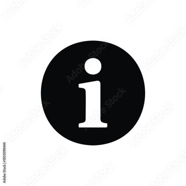Obraz Info symbol silhouette icon vector flat design.
