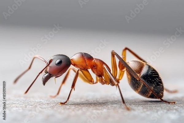 Obraz Ant walking on ground surface.