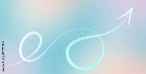 Obraz Abstract liquid gradient light blue arrow loop swirl artistic background