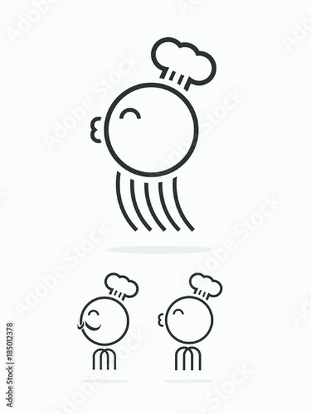 Fototapeta Icon with chef Squid. vector illustration