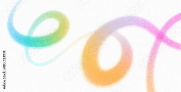 Obraz White abstract pastel line art textured crayon brush stroke doodle swirl background illustration