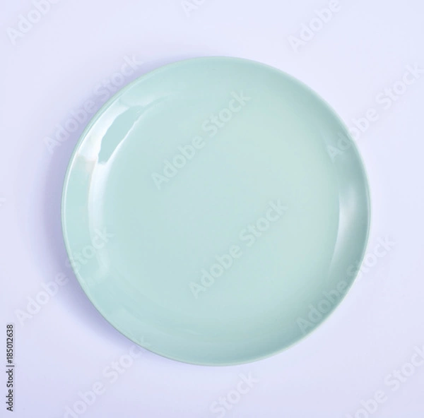 Obraz Empty ceramic round plate isolated on white background