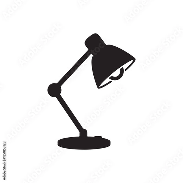 Fototapeta Table lamp silhouette icon vector flat design