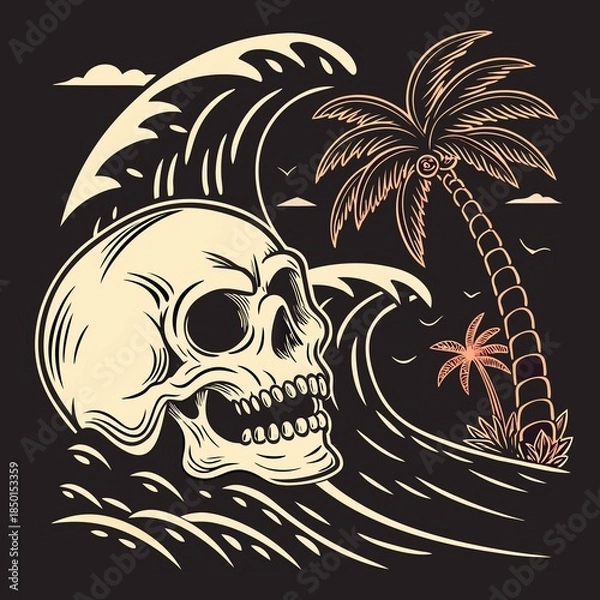 Obraz t shirt design skull