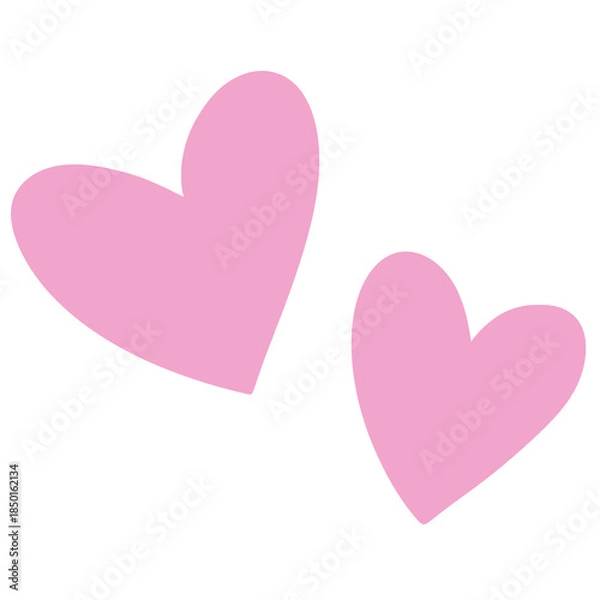 Obraz pink heart on white background