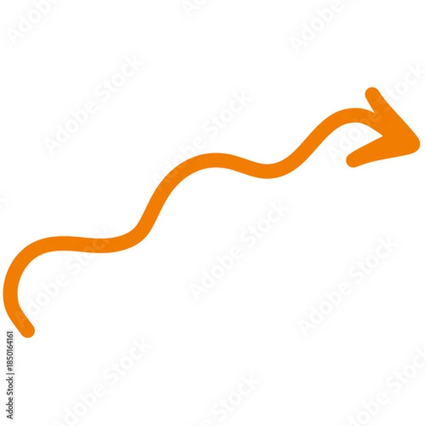 Obraz Orange arrow on a white background.