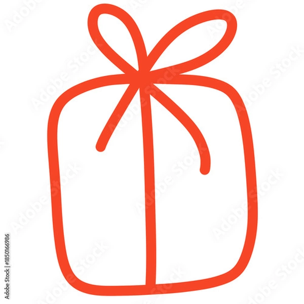 Obraz gift box with red ribbon