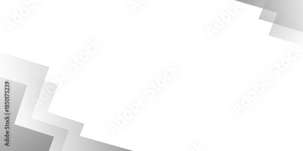 Obraz Gray and White abstract background shape corner lines frame. texture white pattern. vector illustration