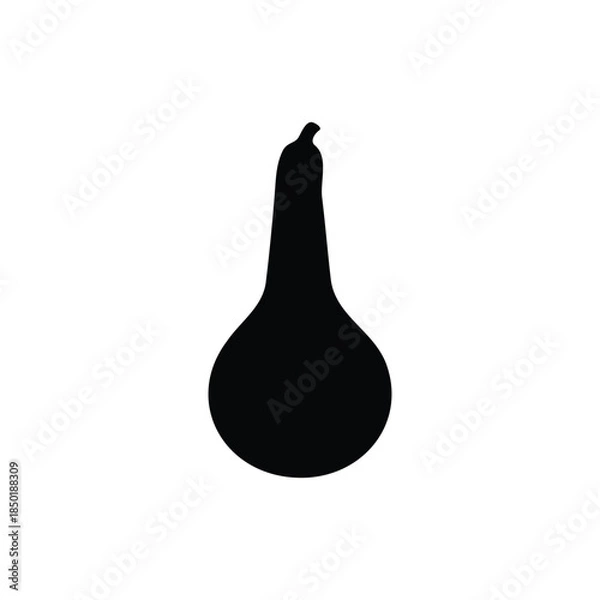 Obraz Bottle gourd silhouette icon vector flat design.