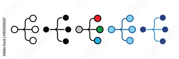 Obraz Branch Icon Set Multiple Style Collection