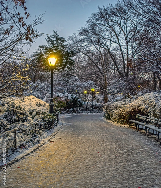 Obraz Gapstow Bridge in Central Park, after snow storm