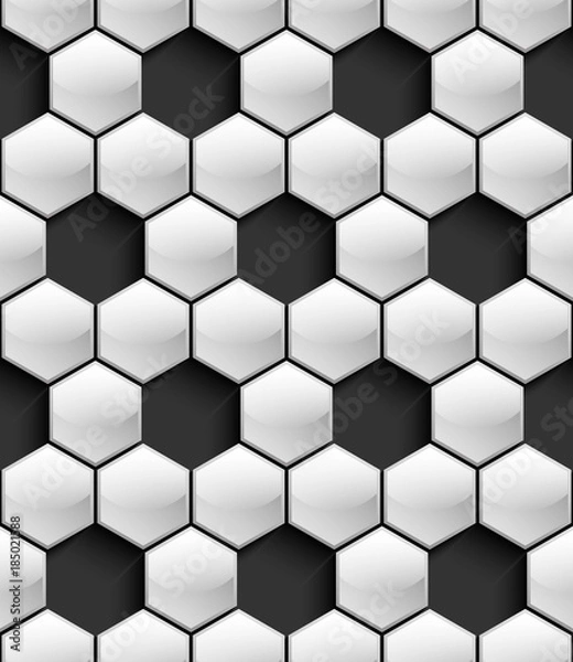 Fototapeta Volumetric seamless pattern of hexagons