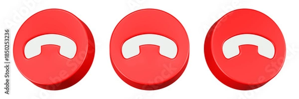 Obraz call end icon 3d render red button